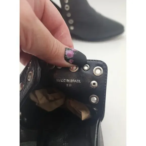 Rebecca Minkoff ANNETTE" LEATHER Studded Booties Women's 8 Black - Picture 10 of 16